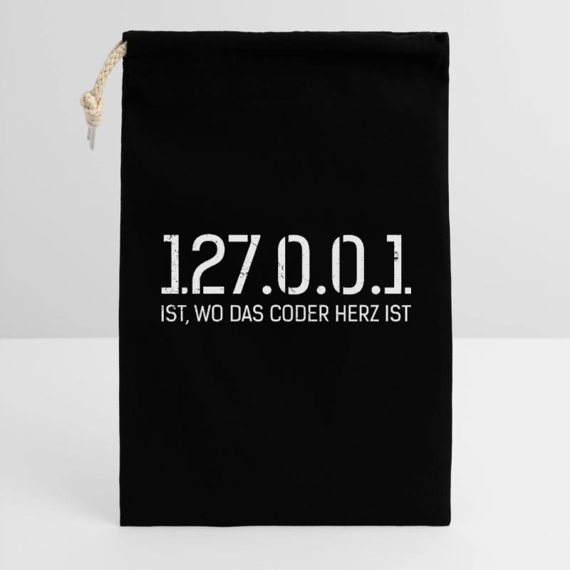 Science Coder 127.0.0.1 IS. WHERE CODER'S HEART IS Gift Bag 30 x 45 cm