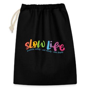 Slow Life - Sac cadeau 30 x 45 cm - noir - Devant