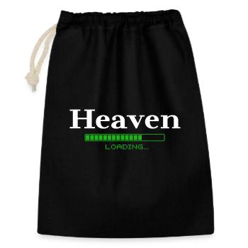Heaven Loading -  christlich - Geschenkbeutel aus Baumwolle (30 x 45 cm) - Schwarz - Vorne