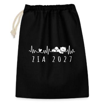 Zia 2027 Battito Cardiaco Annuncio Gravidanza - Sac cadeau 30 x 45 cm - noir - Devant