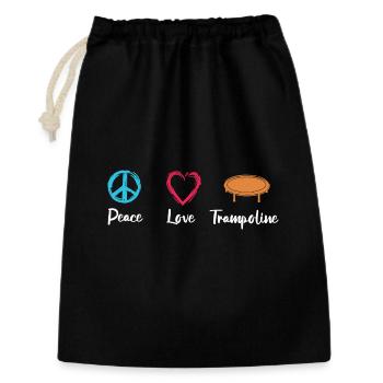 Frieden Liebe Trampolin - Geschenkbeutel aus Baumwolle (30 x 45 cm) - Schwarz - Vorne