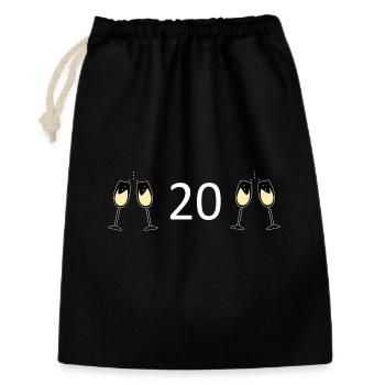 20e anniversaire 20 ans - Sac cadeau 30 x 45 cm - noir - Devant