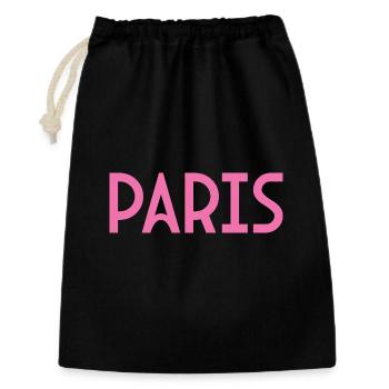 Paris France - Sac cadeau 30 x 45 cm - noir - Devant