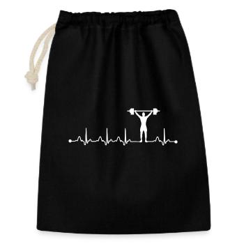 Weightlifting Heartbeat ECG Gym Fitness Barbell Tr - Gift Bag 30 x 45 cm - black - Front