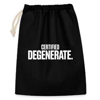 Certified Degenerate - Funny Gen Alpha Memes - Sac cadeau 30 x 45 cm - noir - Devant