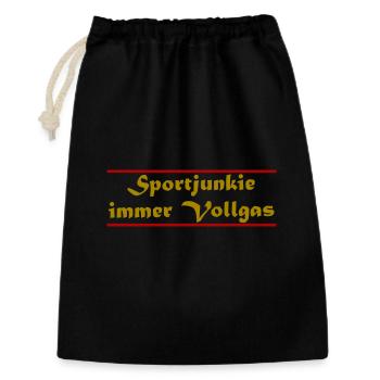Sports junkie always full throttle - Gift Bag 30 x 45 cm - black - Front