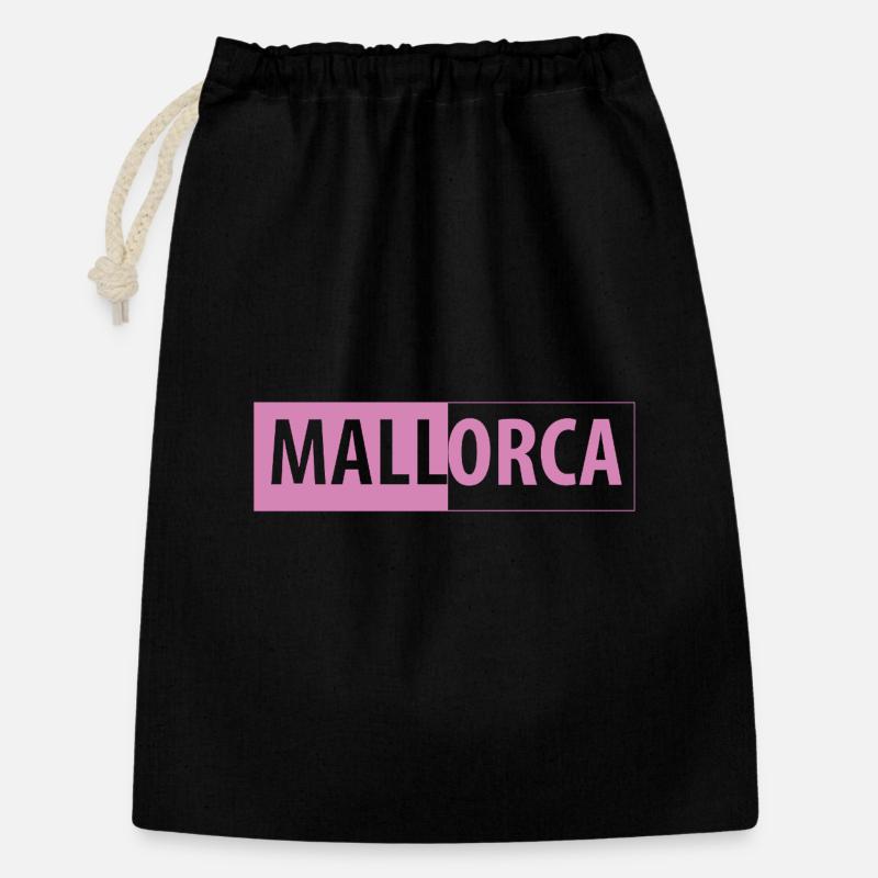MALLorca im Kasten (pink) - Geschenkbeutel aus Baumwolle (30 x 45 cm) - Schwarz