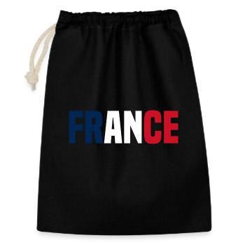Frankreich - Geschenkbeutel aus Baumwolle (30 x 45 cm) - Schwarz - Vorne