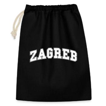 ZAGREB Retro Lettering – Croatia Design - Gift Bag 30 x 45 cm - black - Front