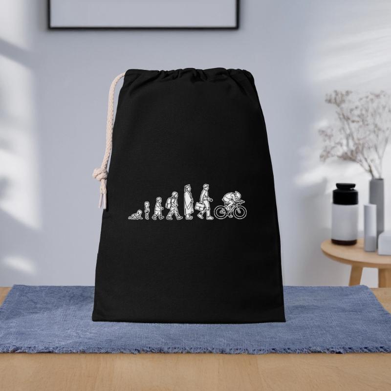 Evolution eines Radfahrers Geschenkbeutel aus Baumwolle (30 x 45 cm)