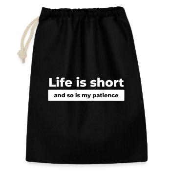 Citation de la vie drôle - Sac cadeau 30 x 45 cm - noir - Devant