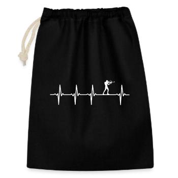 biathlon heartbeat biathlete - Gift Bag 30 x 45 cm - black - Front
