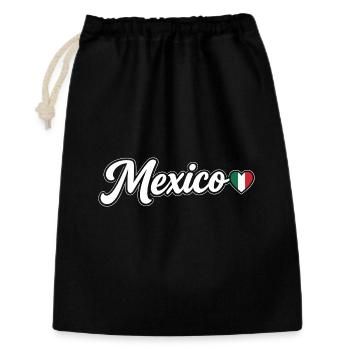 Scénario du Mexique avec un cœur de drapeau Patriotique - Sac cadeau 30 x 45 cm - noir - Devant