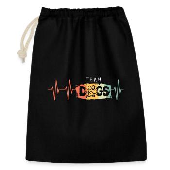 pulse dogs sign logo retro vintage heartbeat - Gift Bag 30 x 45 cm - black - Front