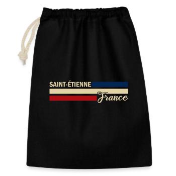 France - Saint-Étienne - France - Drapeau - Sac cadeau 30 x 45 cm - noir - Devant