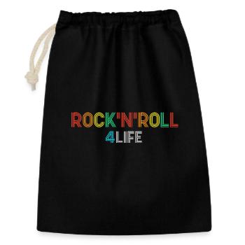 Rock'N'Roll 4 Life Retro Neon Text - Gift Bag 30 x 45 cm - black - Front
