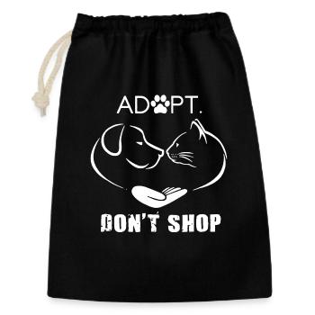Rescue Adopt Don't Shop Shirt - Geschenkbeutel aus Baumwolle (30 x 45 cm) - Schwarz - Vorne