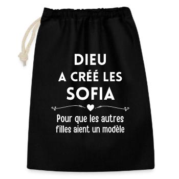 Sofia, prénom Sofia, anniversaire Sofia - Sac cadeau 30 x 45 cm - noir - Devant