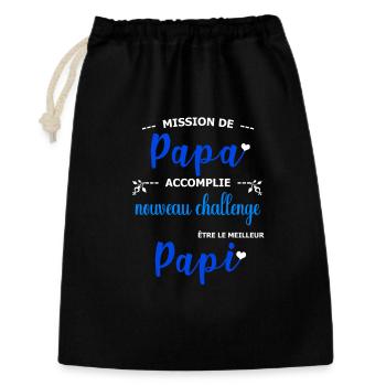 Mission de papa accomplie nouveau challenge être  - Sac cadeau 30 x 45 cm - noir - Devant