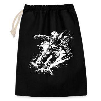 Snowboarder - Geschenkbeutel aus Baumwolle (30 x 45 cm) - Schwarz - Vorne