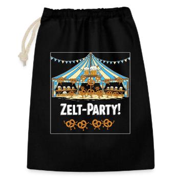 Zelt-Party ! - Geschenkbeutel aus Baumwolle (30 x 45 cm) - Schwarz - Vorne