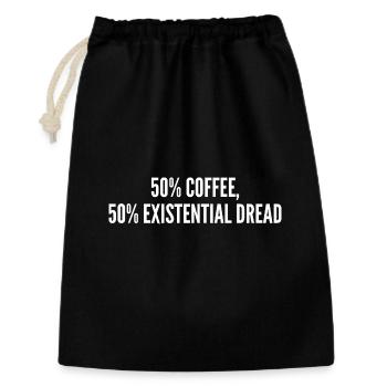 50% coffee 50% existential dread - Sac cadeau 30 x 45 cm - noir - Devant