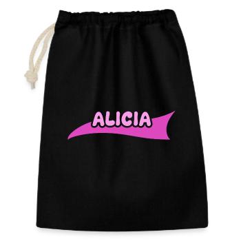 Geschenk für Alicia - Geschenkbeutel aus Baumwolle (30 x 45 cm) - Schwarz - Vorne