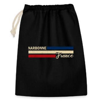 France - Narbonne - Frankreich - Flagge - Streifen - Geschenkbeutel aus Baumwolle (30 x 45 cm) - Schwarz - Vorne