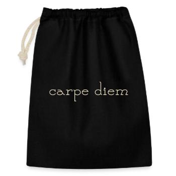 carpe diem - Geschenkbeutel aus Baumwolle (30 x 45 cm) - Schwarz - Vorne
