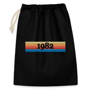 1982 - Geschenkbeutel aus Baumwolle (30 x 45 cm) - Schwarz - Vorne