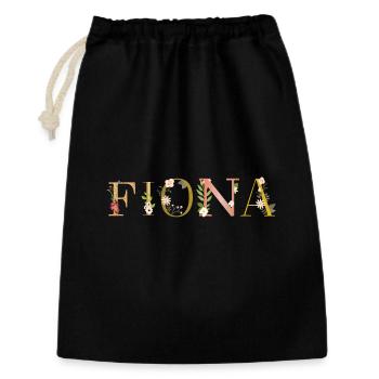 FIONA name decorated with flowers - Gift Bag 30 x 45 cm - black - Front