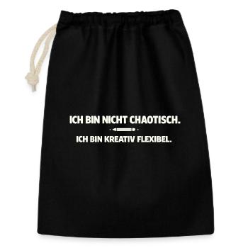 Créatif, flexible au lieu de chaotique - Sac cadeau 30 x 45 cm - noir - Devant