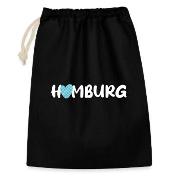 Hamburg Herz Schuppen Fisch Muster Fan Hafen Hanse - Geschenkbeutel aus Baumwolle (30 x 45 cm) - Schwarz - Vorne