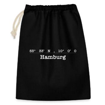 Coordinates of Hamburg for proud Hamburgers - Gift Bag 30 x 45 cm - black - Front