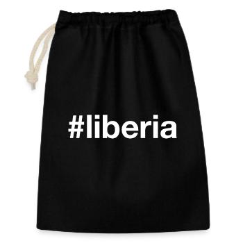 LIBERIA Hashtag - Geschenkbeutel aus Baumwolle (30 x 45 cm) - Schwarz - Vorne