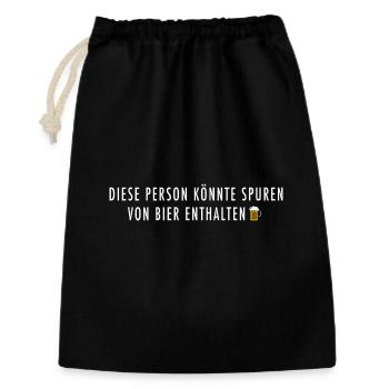 Diese Person Könnte Spuren Von Bier Enthalten - Geschenkbeutel aus Baumwolle (30 x 45 cm) - Schwarz - Vorne
