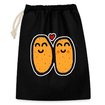 Chemise Amant De Pommes De Terre - Sac cadeau 30 x 45 cm - noir - Devant