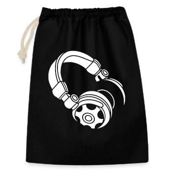 Silhouette du casque : DJ & Music Vibes - Sac cadeau 30 x 45 cm - noir - Devant