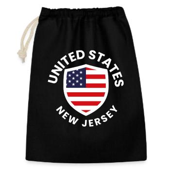 USA New Jersey Flaggenabzeichen - Geschenkbeutel aus Baumwolle (30 x 45 cm) - Schwarz - Vorne