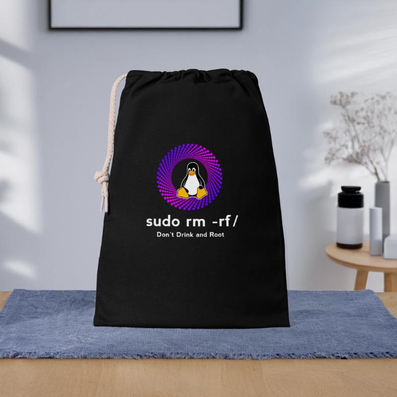 Computer Sys admin Pinguin Nerd pc sudo rm -rf cod Geschenkbeutel aus Baumwolle (30 x 45 cm)