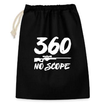 360 NO SCOPE CSGO AWP FPS PC GAMING MOTIF - Gift Bag 30 x 45 cm - black - Front