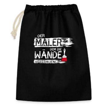 maler handwerker Beruf streichen Farbe Spruch lol - Geschenkbeutel aus Baumwolle (30 x 45 cm) - Schwarz - Vorne