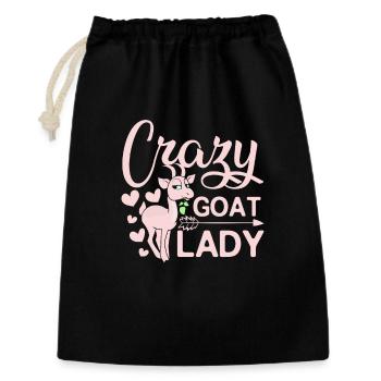Crazy goat lady - Gift Bag 30 x 45 cm - black - Front