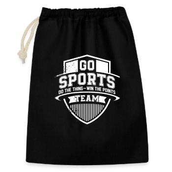Motivierender Sportlichen Teamslogan - Geschenkbeutel aus Baumwolle (30 x 45 cm) - Schwarz - Vorne