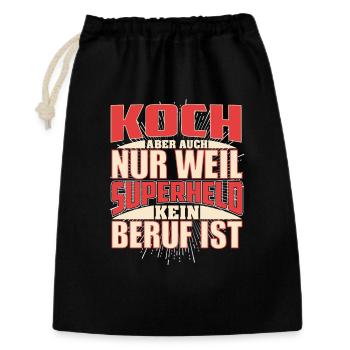 Koch Superheld - Geschenkbeutel aus Baumwolle (30 x 45 cm) - Schwarz - Vorne