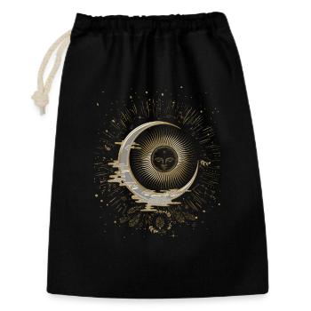 The sun and the moon with stars - Gift Bag 30 x 45 cm - black - Front