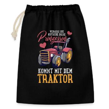 Traktor Trecker - Geschenkbeutel aus Baumwolle (30 x 45 cm) - Schwarz - Vorne