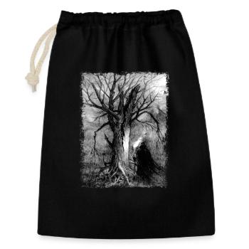Der Schatten des Wanderers an einem toten Baum - Geschenkbeutel aus Baumwolle (30 x 45 cm) - Schwarz - Vorne