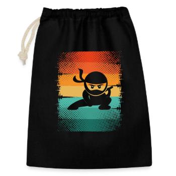 Ninja - Geschenkbeutel aus Baumwolle (30 x 45 cm) - Schwarz - Vorne