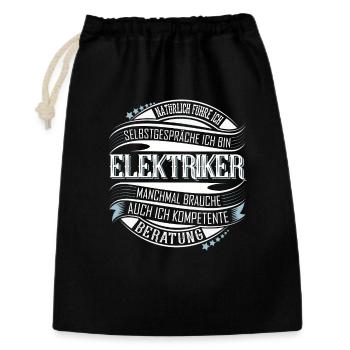 Elektriker - Geschenkbeutel aus Baumwolle (30 x 45 cm) - Schwarz - Vorne